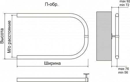 Эконом П-обр AISI 32х2 500х500 Полотенцесушитель  TERMINUS Южно-Сахалинск - фото 3