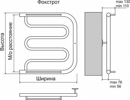 Фокстрот AISI 32х2 500х400 Полотенцесушитель  TERMINUS Южно-Сахалинск - фото 4