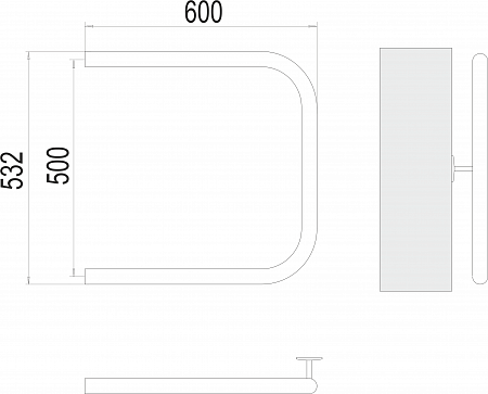 П-обр AISI 32х2 500х600 Полотенцесушитель  TERMINUS Южно-Сахалинск - фото 3