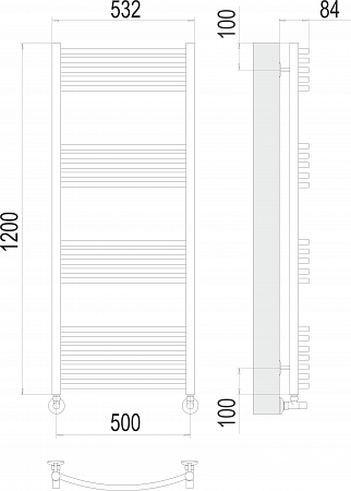 Классик П22 500х1200 Полотенцесушитель  TERMINUS Южно-Сахалинск - фото 3